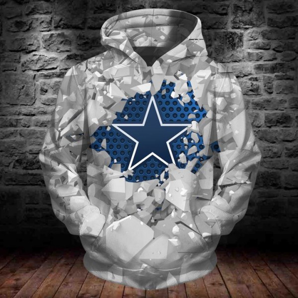 Dallas Cowboys 3D Hoodie Ice