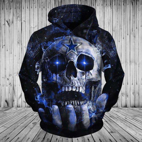 Dallas Cowboys 3D Hoodie Skull