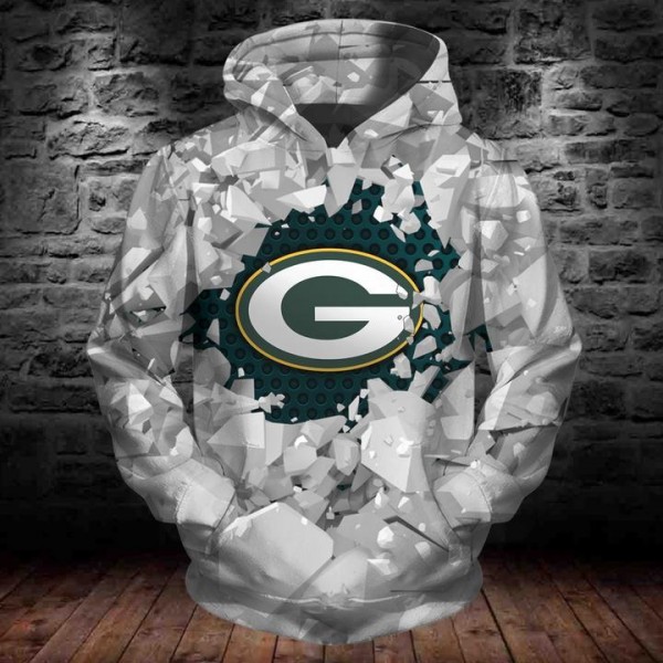 Green Bay Packers 3D Hoodie Ice