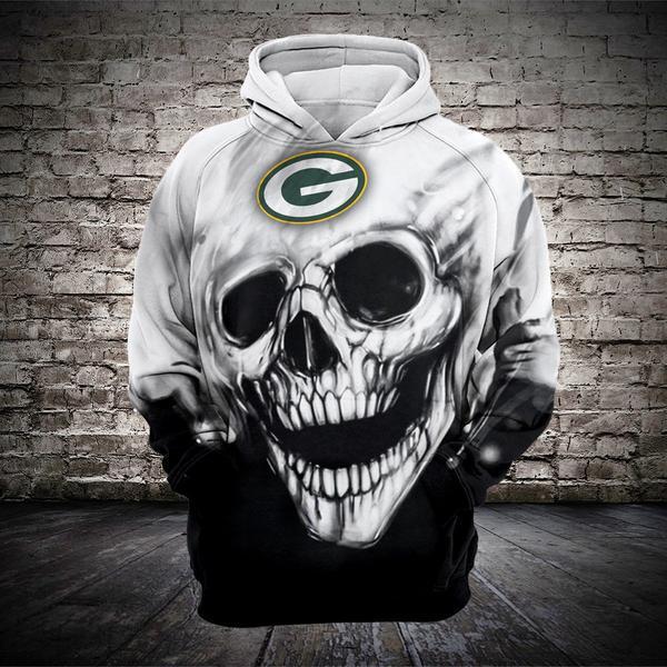 Green Bay Packers 3D Hoodie Unique Skull