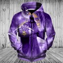 Minnesota Vikings 3D Hoodie Pale Pinkish Purple